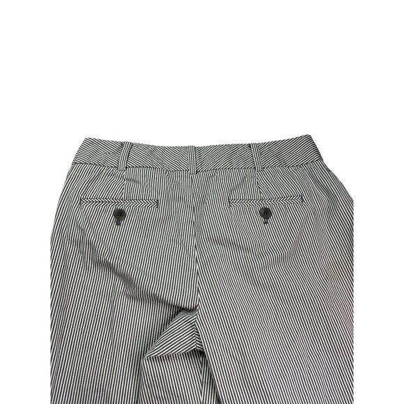 Talbots Petites Curvy Fit Grey White Striped Cropped Pants Size 4P - Picture 5 of 7